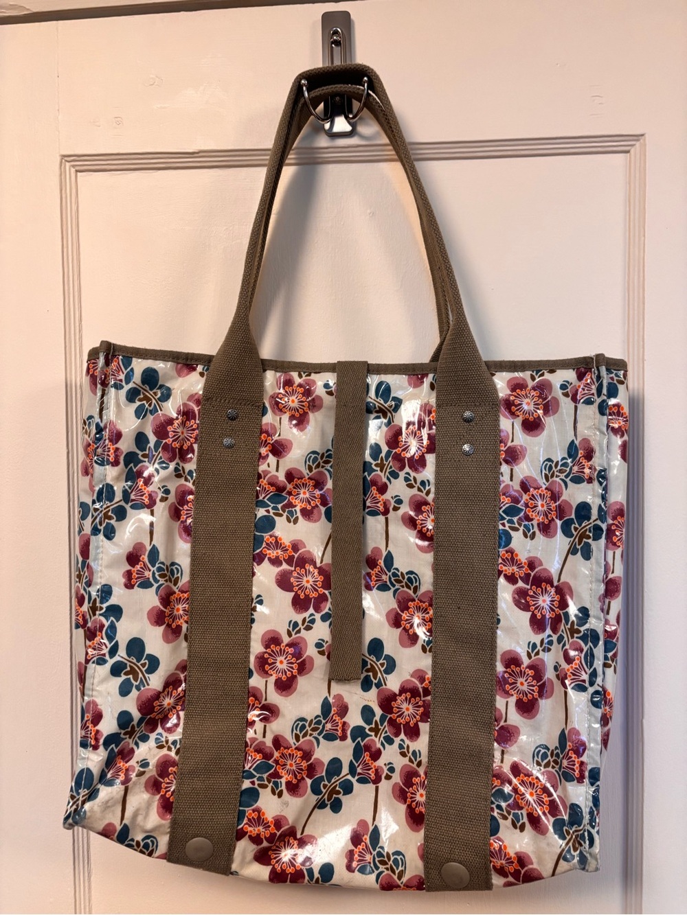 Athleta Teal Travel / Gym cherry blossom Tote Bag - Teal